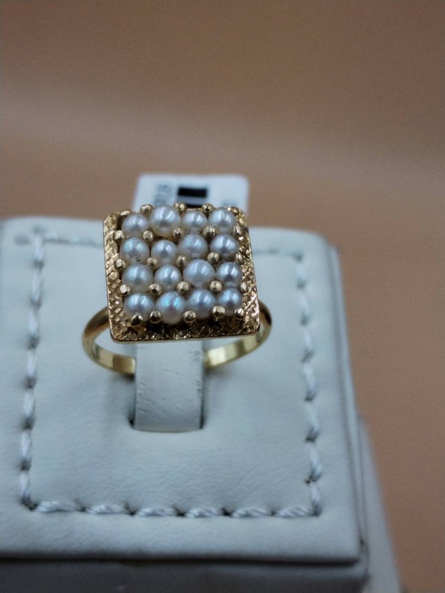 خاتم مع اللؤلؤ الزراعي